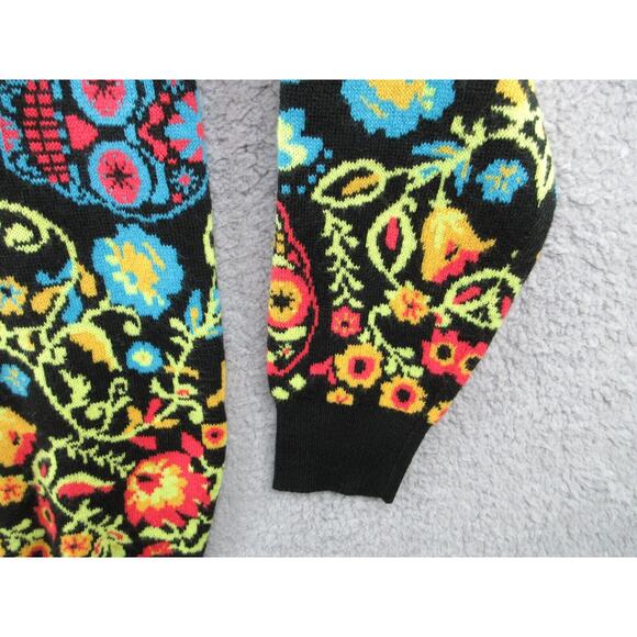 FUN.COM Sugar Skull Day of the Dead Adult Men's Small Ugly Christmas Sweater - Picture 3 of 13